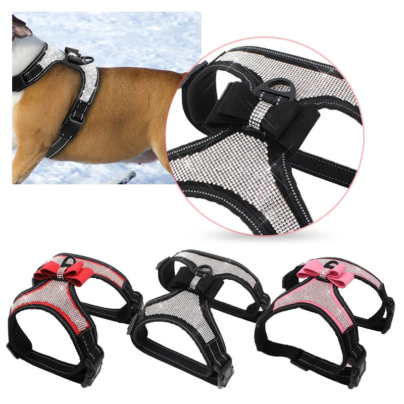 Reflective Diamond Bling Rhinestone Bowknot Dog Vest Harness Nylon Puppy Leash Cat Chest Strap Belt Small Medium Pet Supplies
Reflective Diamond Bling Rhinestone Bowknot Dog Vest Harness Nylon Puppy Leash Cat Chest Strap Belt Small Medium Pet Supplies