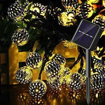 Moroccan Fairy Lamp Solar String Lights Fairy String Lights 10/20LED Durable Creative Romantic Metal Ball Patio Decoration
Moroccan Fairy Lamp Solar String Lights Fairy String Lights 10/20LED Durable Creative Romantic Metal Ball Patio Decoration