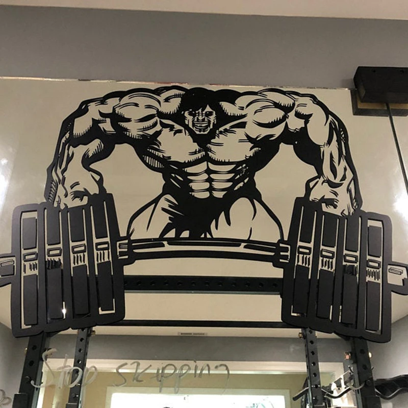 Виниловая наклейка на стену в виде монстра для тренировок по тяжелой атлетике