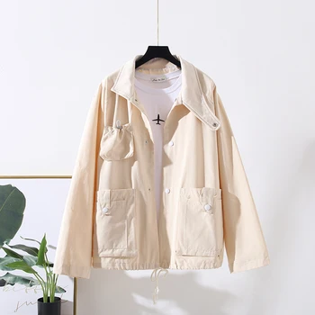 Korean Loose Stand Collar Windbreaker Baseball Jacket Coat Women Harajuku Long sleeve Black Student Outerwear Female Streetwear 
Korean Loose Stand Collar Windbreaker Baseball Jacket Coat Women Harajuku Long sleeve Black Student Outerwear Female Streetwear