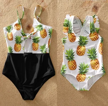 

Pineapples Mother Daughter Swimsuits One-Piece Mommy and Me Swimwear Family Matching Outfits Look Mom Mum & Baby Dresses Clothes