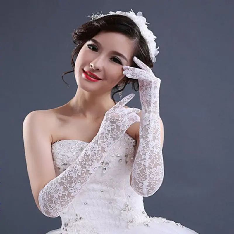 Wedding Dress Accessories Charm Bridal Gloves White Lace with Finger Long Glove Elegant Lady Bride Prom Jewelry
Wedding Dress Accessories Charm Bridal Gloves White Lace with Finger Long Glove Elegant Lady Bride Prom Jewelry