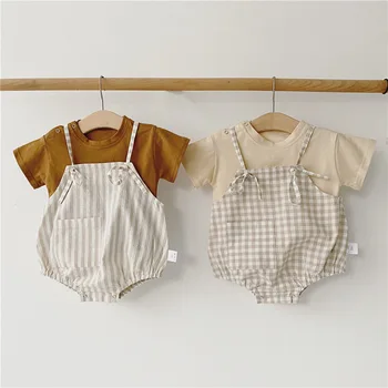 2020 New Infant Striped Plaid Short Sleeve Strap Jumpsuit Romper Two Piece Set
2020 New Infant Striped Plaid Short Sleeve Strap Jumpsuit Romper Two Piece Set