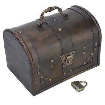 Wooden Vintage Jewelry Storage Box Handcrafted Collection Desktop Jewelry Holder Storage Box Props with Coded Lock
Wooden Vintage Jewelry Storage Box Handcrafted Collection Desktop Jewelry Holder Storage Box Props with Coded Lock