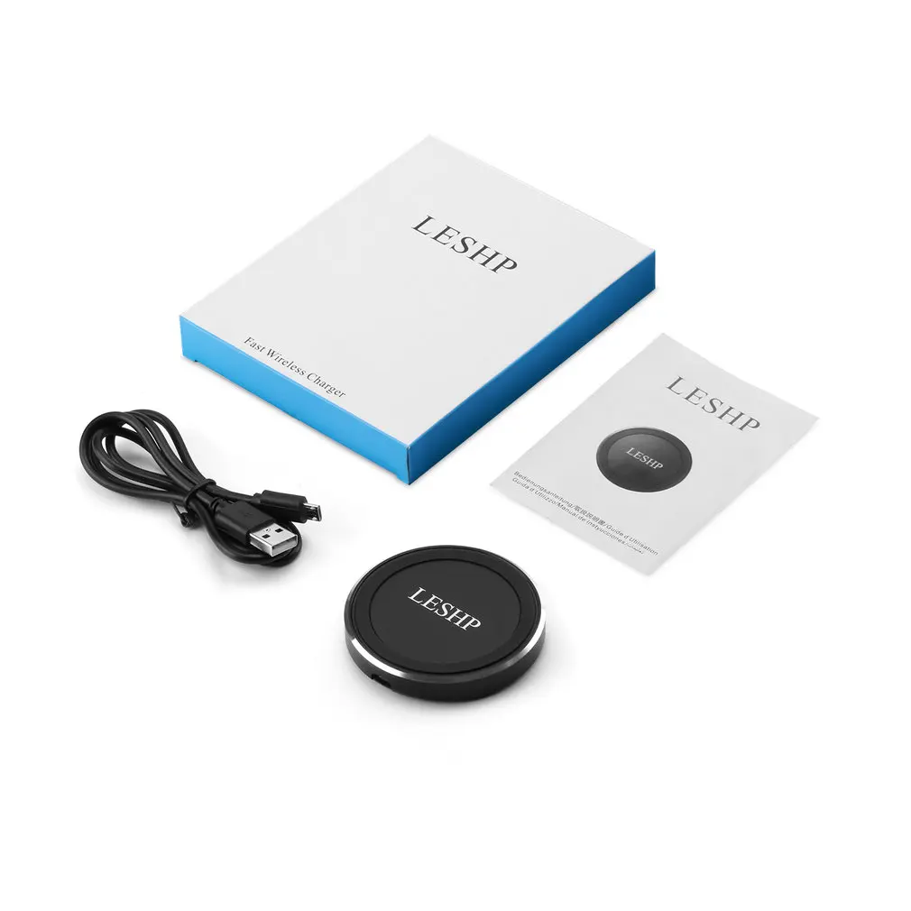 LESHP Portable Overcharge-protection Lightweight Anti-slip Ultra-thin LED Indicator USB Port Fast Charging Wireless Charger
LESHP Portable Overcharge-protection Lightweight Anti-slip Ultra-thin LED Indicator USB Port Fast Charging Wireless Charger