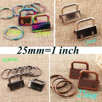 20 sets Key Fob Hardware Rainbow/Silver/Gunmetal/Copper with Ring for webbing Wristlets Fabric Key Chains keyfob bag tags 1"
20 sets Key Fob Hardware Rainbow/Silver/Gunmetal/Copper with Ring for webbing Wristlets Fabric Key Chains keyfob bag tags 1"