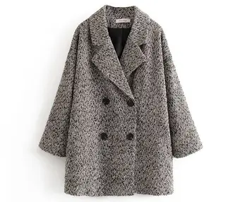 HCBLESS Women's Woolen Coat 2020 spring new Herringbone diagonal double-breasted woolen blazer women's casual loose coat 
HCBLESS Women's Woolen Coat 2020 spring new Herringbone diagonal double-breasted woolen blazer women's casual loose coat