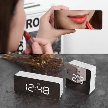 New Digital LED Alarm Clock 12H/24H Mirror Clock With Snooze Function C/F Indoor Thermometer Adjustable LED Luminance Table Cloc
New Digital LED Alarm Clock 12H/24H Mirror Clock With Snooze Function C/F Indoor Thermometer Adjustable LED Luminance Table Cloc