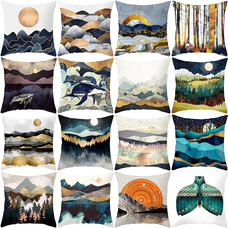 Sholisa Landscape Geometric Cushion Cover Gold Line Cojines Pillowcase Throw Pillow cover for Sofa 45*45cm
Sholisa Landscape Geometric Cushion Cover Gold Line Cojines Pillowcase Throw Pillow cover for Sofa 45*45cm