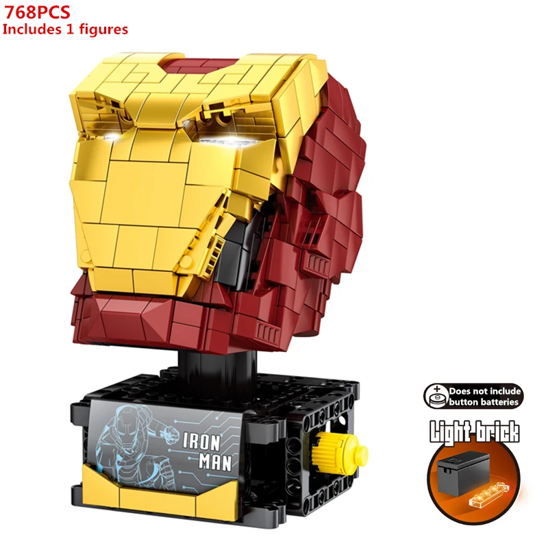 Avenger 4 Collector's Edition LED light version Iron Man Bust Building Blocks Model Sets Bricks Classic For Children Toy
Avenger 4 Collector's Edition LED light version Iron Man Bust Building Blocks Model Sets Bricks Classic For Children Toy