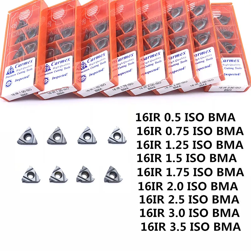16IR 0.50ISO 0.75ISO 1.0ISO 1.25ISO 1.75 ISO2.0 ISO2.5 ISO3.0 ISO 3.5 ISO BMA Carbide Thread CNC Turning Lathe Cutting Machine
16IR 0.50ISO 0.75ISO 1.0ISO 1.25ISO 1.75 ISO2.0 ISO2.5 ISO3.0 ISO 3.5 ISO BMA Carbide Thread CNC Turning Lathe Cutting Machine