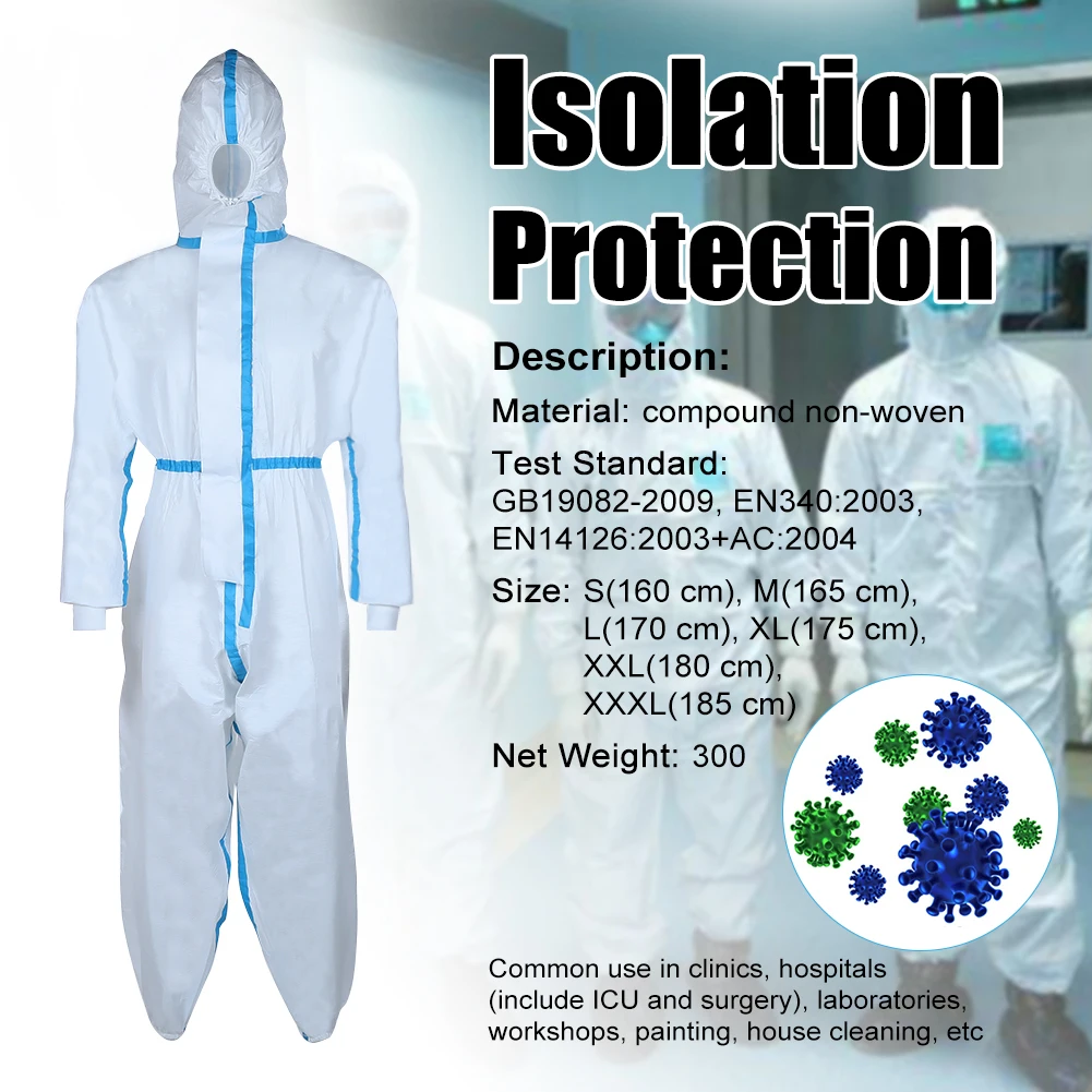 Disposable Protective Suit Anti-Dust Isolation Safety Hooded Clothing Coverall Ventilation Front Zipper Waterproof Clothing
Disposable Protective Suit Anti-Dust Isolation Safety Hooded Clothing Coverall Ventilation Front Zipper Waterproof Clothing