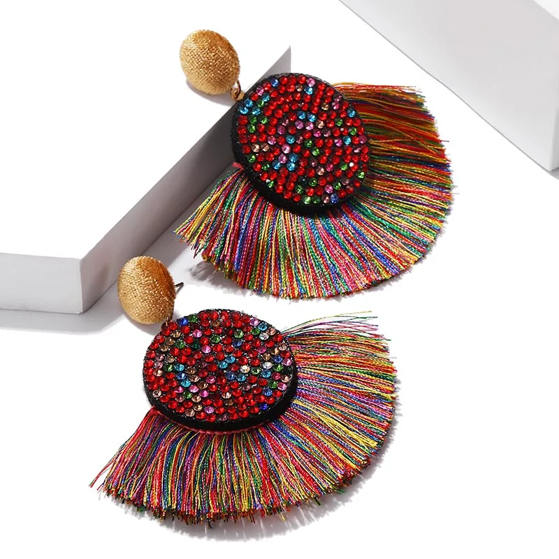 

2019 Bohemian Handmade Earrings For Women Boho Style Woman Tassel Earring Female Jewelry Bridal Fringed Vintage Long Earrinngs