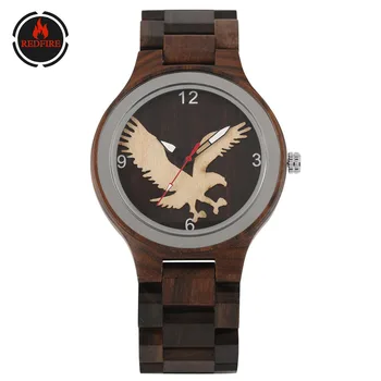 REDFIRE Pure Wood Watch for Men Flying Eagle Display Ebony Wooden Men's Wristwatch Natural Fashion Quartz Timepiece Gift Item 
REDFIRE Pure Wood Watch for Men Flying Eagle Display Ebony Wooden Men's Wristwatch Natural Fashion Quartz Timepiece Gift Item
