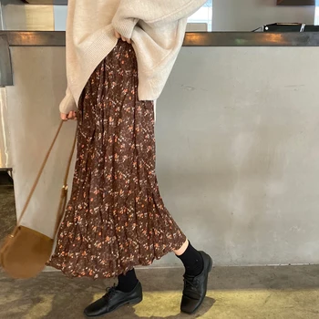 Vintage Floral Print A-line Pleated Long Skirts winter Women Korean Skirt Streetwear Drawstring Elastic Waist Midi Skirt lined
Vintage Floral Print A-line Pleated Long Skirts winter Women Korean Skirt Streetwear Drawstring Elastic Waist Midi Skirt lined