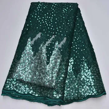 African French Sequins Lace Fabric High Quality Lace Fabric Nigerian Tulle Mesh Lace Fabrics for Wedding Green Sequins Dress
African French Sequins Lace Fabric High Quality Lace Fabric Nigerian Tulle Mesh Lace Fabrics for Wedding Green Sequins Dress