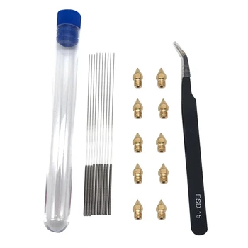 

21Pcs/Set 3D Printer Parts 0.4mm MK8 Nozzle 0.4mm Stainless Steel Cleaning Needle and Tweezers 3D Printer Tool Kit
