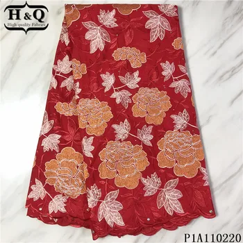 H&Q red embroidered swiss lace fabric with stones and rhinestones 5 yards/piece african dry laces 100% cotton fabrics for sewing
H&Q red embroidered swiss lace fabric with stones and rhinestones 5 yards/piece african dry laces 100% cotton fabrics for sewing