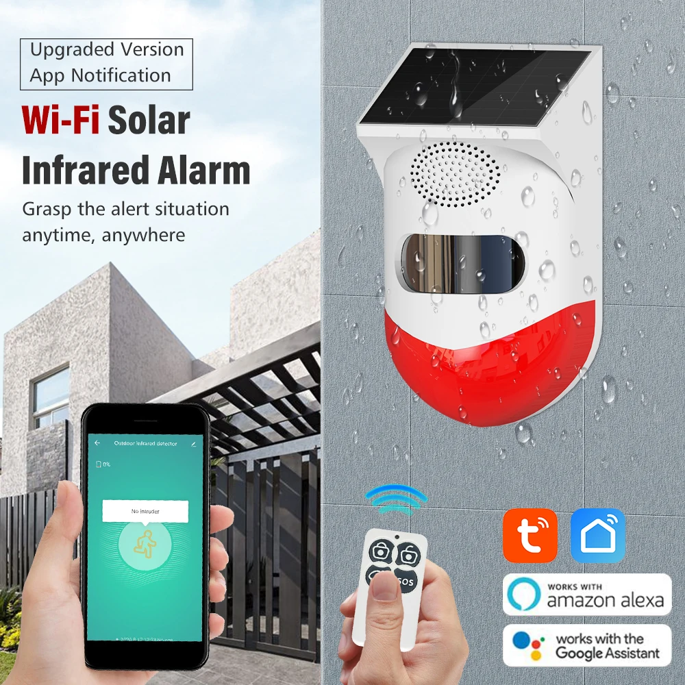 Angus NEW Tuya WiFi PIR Detector Siren Outdoor Solar Infrared Wireless Burglar Alarm APP Notification 120db Strobe Light
Angus NEW Tuya WiFi PIR Detector Siren Outdoor Solar Infrared Wireless Burglar Alarm APP Notification 120db Strobe Light