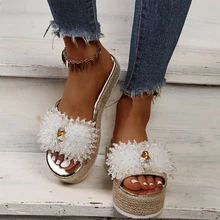 Woman Platform Slippers Women String Bead Flats Female Summer Beach Open Toe Slides Ladies Casual Shoes New Fotwear Plus Size 43 
Woman Platform Slippers Women String Bead Flats Female Summer Beach Open Toe Slides Ladies Casual Shoes New Fotwear Plus Size 43