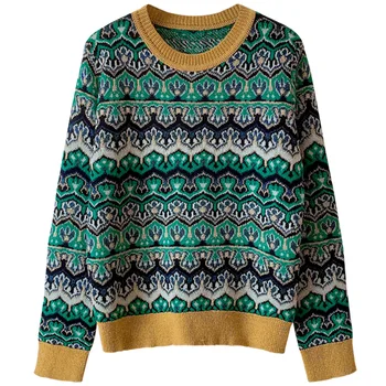 Fashion Jacquard Knit Sweater Women 2019 Fall Winter Thick Warm Crew Neck Sweater Loose Pullovers Women Casual Oversized Sweater
Fashion Jacquard Knit Sweater Women 2019 Fall Winter Thick Warm Crew Neck Sweater Loose Pullovers Women Casual Oversized Sweater