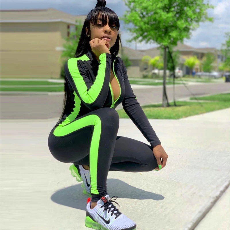 long sleeve striped patchwork zippers jumpsuit autumn winter stretchy streetwear outfits body
long sleeve striped patchwork zippers jumpsuit autumn winter stretchy streetwear outfits body