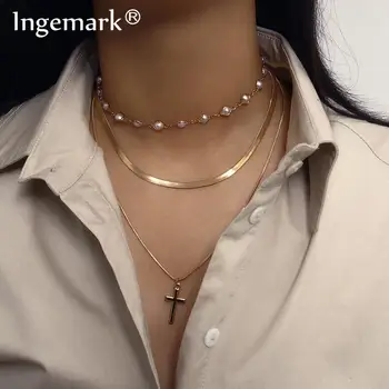 Gothic Vintage Cross Jesus Pendant Choker Necklace Punk Multi Layer Baroque Pearl Gold Color Chain Necklace Best Friend Jewelry
Gothic Vintage Cross Jesus Pendant Choker Necklace Punk Multi Layer Baroque Pearl Gold Color Chain Necklace Best Friend Jewelry