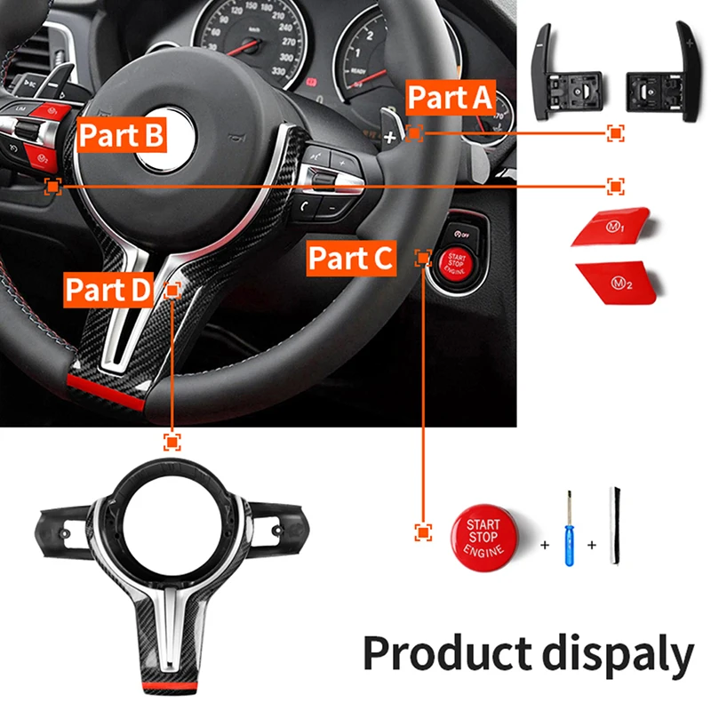 1 Set Car Steering Wheel Trim M1 M2 Mode Button Switch Engine Start Stop Cap+Paddle Shifter Gear Shift Extension For BMW M3 M4
1 Set Car Steering Wheel Trim M1 M2 Mode Button Switch Engine Start Stop Cap+Paddle Shifter Gear Shift Extension For BMW M3 M4