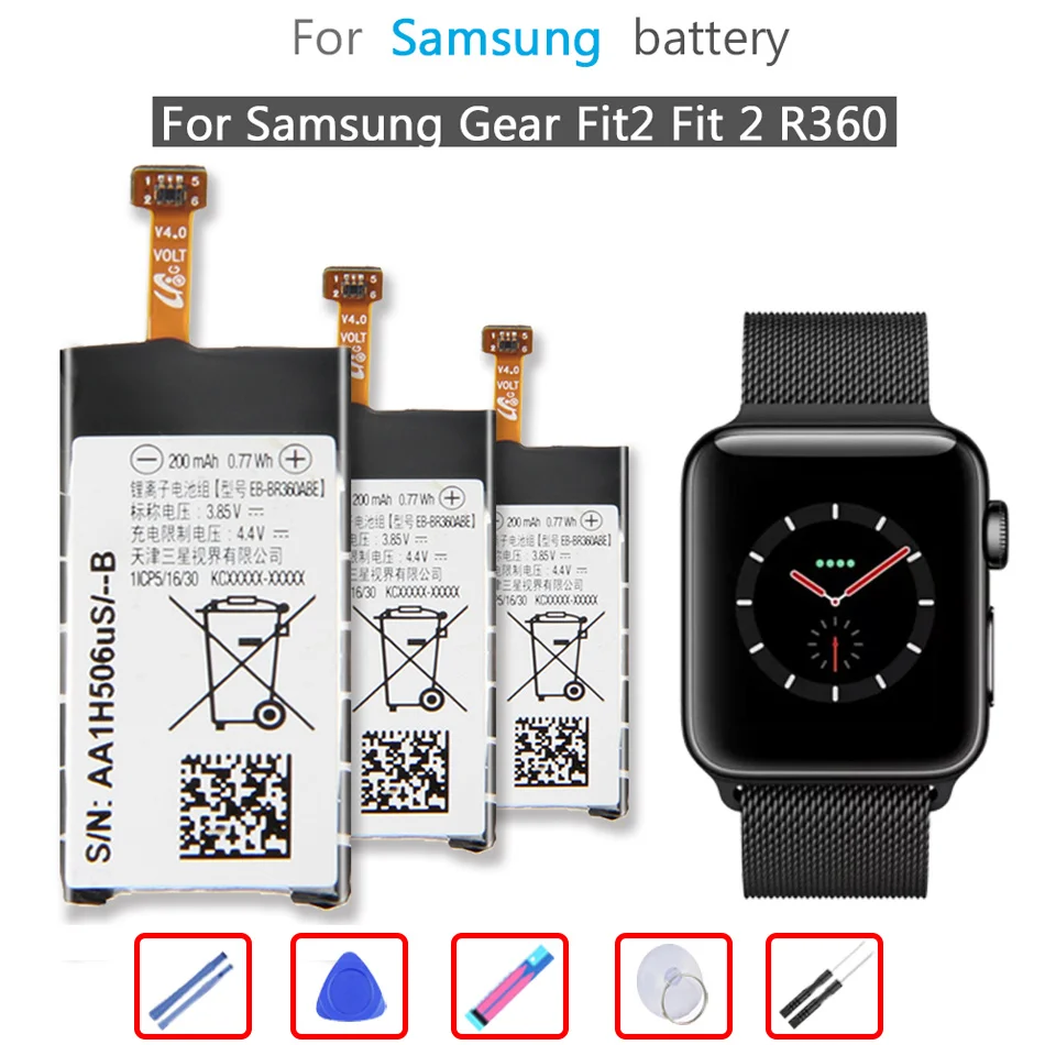 EB-BR360ABE аккумулятор 200 мАч для Samsung Gear Fit2 Fit 2 R360 Pro Fitness EB-BR365ABE R365 Watch | Мобильные