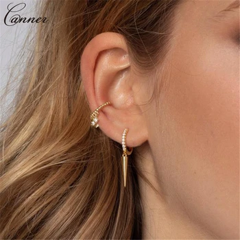 CANNER Punk Gold Color Small Hoop Earrings for Women CZ Crystal Circle Earrings 925 Silver Triangle Huggie Earings 2019 Gift Q40
CANNER Punk Gold Color Small Hoop Earrings for Women CZ Crystal Circle Earrings 925 Silver Triangle Huggie Earings 2019 Gift Q40