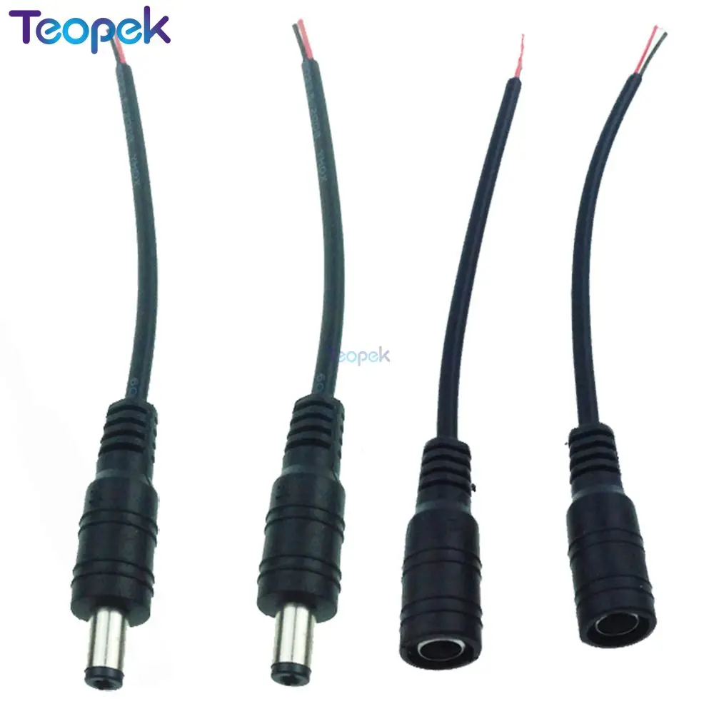 5.5mm x 2.1mm DC Jack Connectors Power Extension Cable 22AWG Female Male Plug Adapter For CCTV Camera 5050 3528 LED Strip | Обустройство