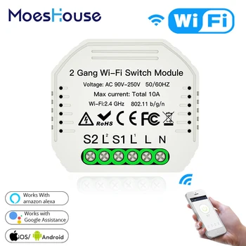 2 Gang 2 Way Wifi Smart Light Switch Diy Breaker Module Smart Life/Tuya APP Remote Control,Working with Alexa Echo Google Home
2 Gang 2 Way Wifi Smart Light Switch Diy Breaker Module Smart Life/Tuya APP Remote Control,Working with Alexa Echo Google Home