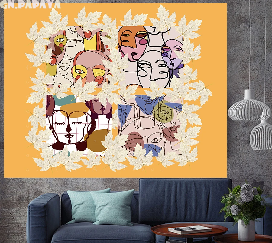 Personal Abstract character portrait goblen Artistic stitching yellow Tapestry Vintage Polyester hippies Wall Hanging home decor
Personal Abstract character portrait goblen Artistic stitching yellow Tapestry Vintage Polyester hippies Wall Hanging home decor