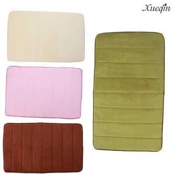 Xueqin 50x80X1.6cm Rug Bathroom Carpet Soft Microfiber Suede Memory Foam Bath Mat Four Colors random color
