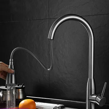Stainless Steel Kitchen Sink Faucet Pull Out Sprayer Head 360 Rotation Two Water Spray Mode Single Handle Cold And Hot Mixer Tap
Stainless Steel Kitchen Sink Faucet Pull Out Sprayer Head 360 Rotation Two Water Spray Mode Single Handle Cold And Hot Mixer Tap