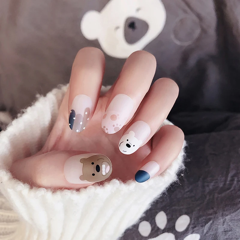 Cute Bear Shape Yellow Egg False Nails Full Cover Medium Length Round Head Fake Press On Nails For Girls With Glue
Cute Bear Shape Yellow Egg False Nails Full Cover Medium Length Round Head Fake Press On Nails For Girls With Glue