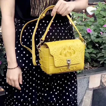 Genuine Alligator Leather Women's Small Yellow Trapeze Purse Exotic Crocodile Skin Lady Cross Bag Female Sinle Shoulder Bag
Genuine Alligator Leather Women's Small Yellow Trapeze Purse Exotic Crocodile Skin Lady Cross Bag Female Sinle Shoulder Bag