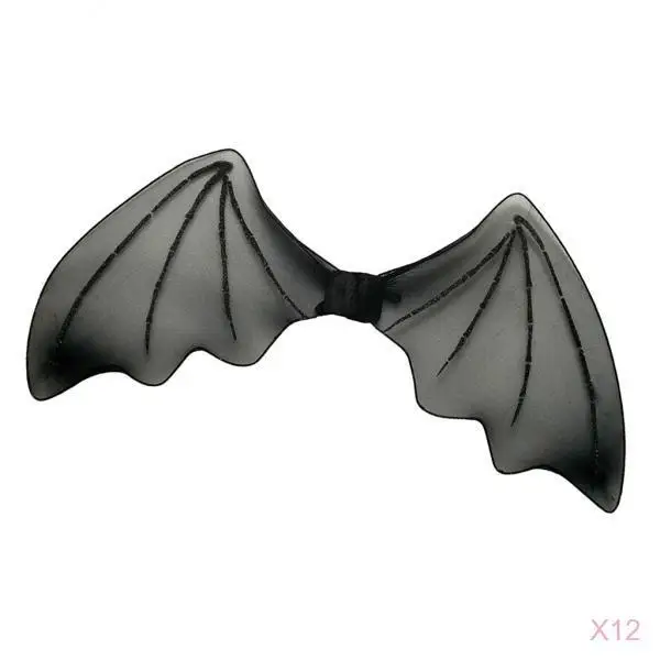 12/pack Kids Glitter Black Bat Wings Elastic Band Party Fairy Wing Costume Props 12/pack Kids Glitter Black Bat Wings Elastic Band Party Fairy Wing Costume Props