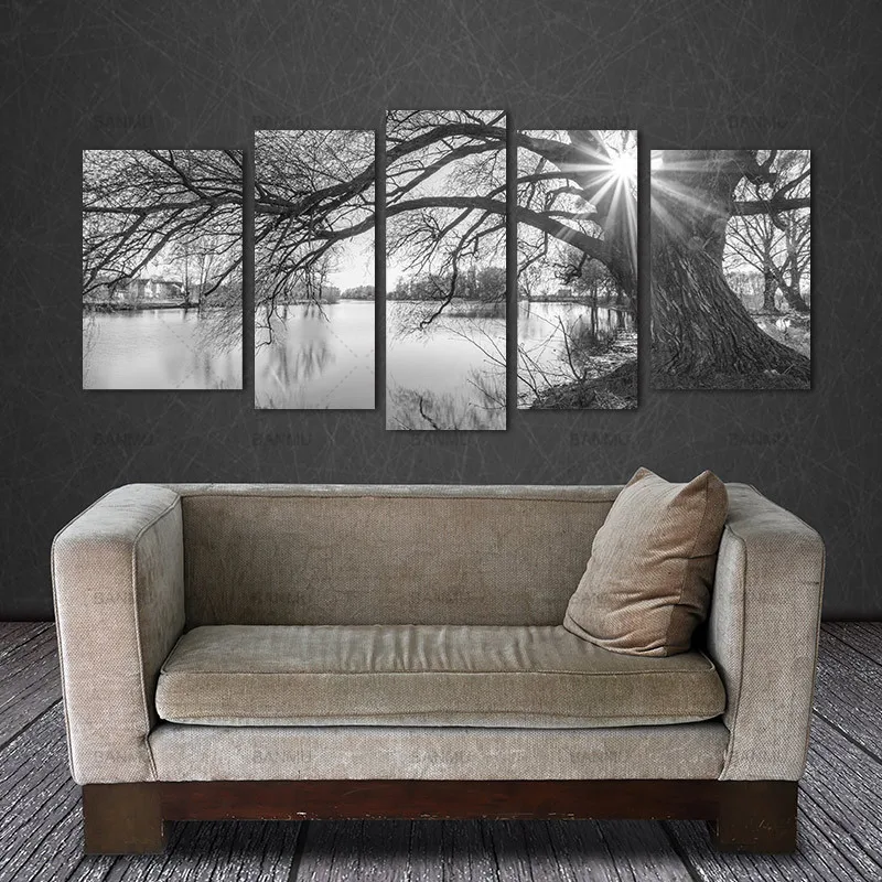 E-CZ BANMU 5 Pieces Modern Canvas Painting Wall Art Tree Sunrise Time Lake Landscape Print On Canvas Giclee Artwork For Wall
E-CZ BANMU 5 Pieces Modern Canvas Painting Wall Art Tree Sunrise Time Lake Landscape Print On Canvas Giclee Artwork For Wall