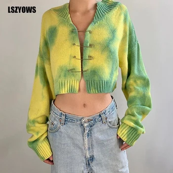 Tie Dye Print Cardigan Sweaters Tops Women 2020 Fall Winter Long Sleeve Button Hollow Out Knitted Sweater Casual Female Knitwear
Tie Dye Print Cardigan Sweaters Tops Women 2020 Fall Winter Long Sleeve Button Hollow Out Knitted Sweater Casual Female Knitwear