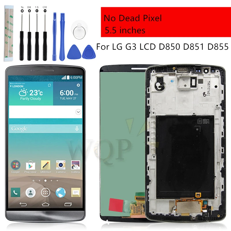For LG G3 LCD D850 D851 D855 LCD Display with Touch Screen Digitizer Assembly With Frame free shipping repair parts
For LG G3 LCD D850 D851 D855 LCD Display with Touch Screen Digitizer Assembly With Frame free shipping repair parts