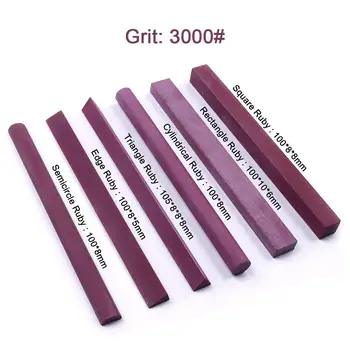6PCS Grit 3000# Ruby Sharpening Stone Square/Triangle/Semicircle/Cylindrical/Edge/Rectangle Shape Grindstone Whetstone
6PCS Grit 3000# Ruby Sharpening Stone Square/Triangle/Semicircle/Cylindrical/Edge/Rectangle Shape Grindstone Whetstone