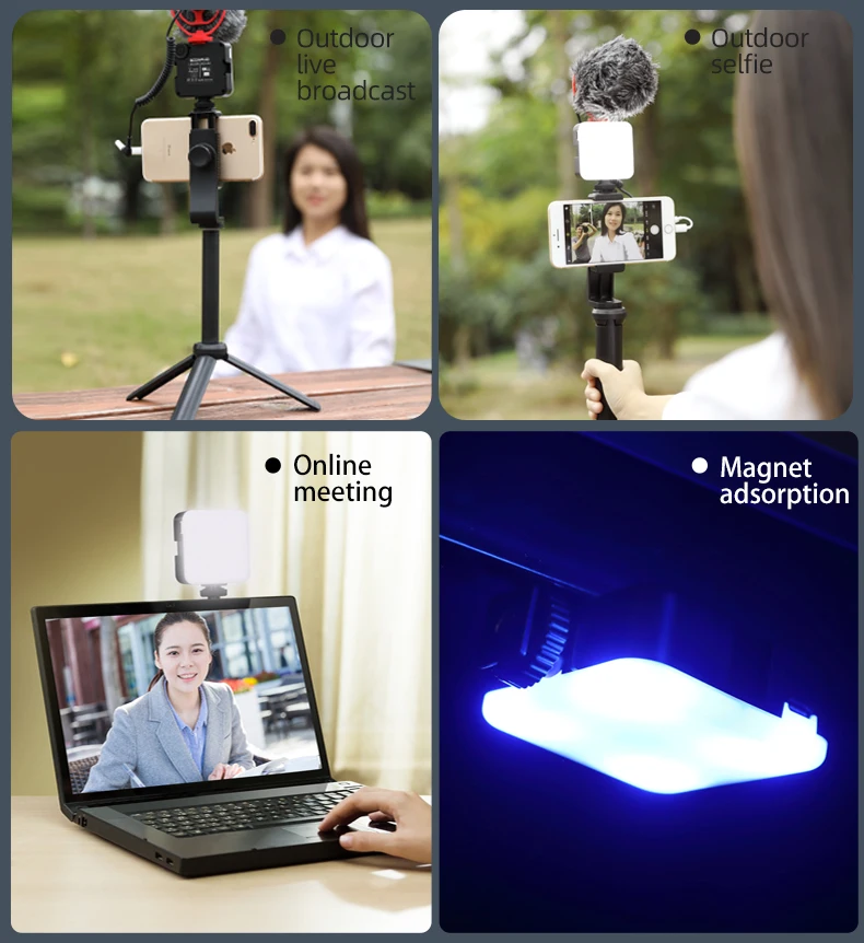 6W Mini RGB LED Video Light with Tripod 2700K-6500K On Camera Fill Light Photography Lighting For Tiktok Vlog Light lamp 6W Mini RGB LED Video Light with Tripod 2700K-6500K On Camera Fill Light Photography Lighting For Tiktok Vlog Light lamp