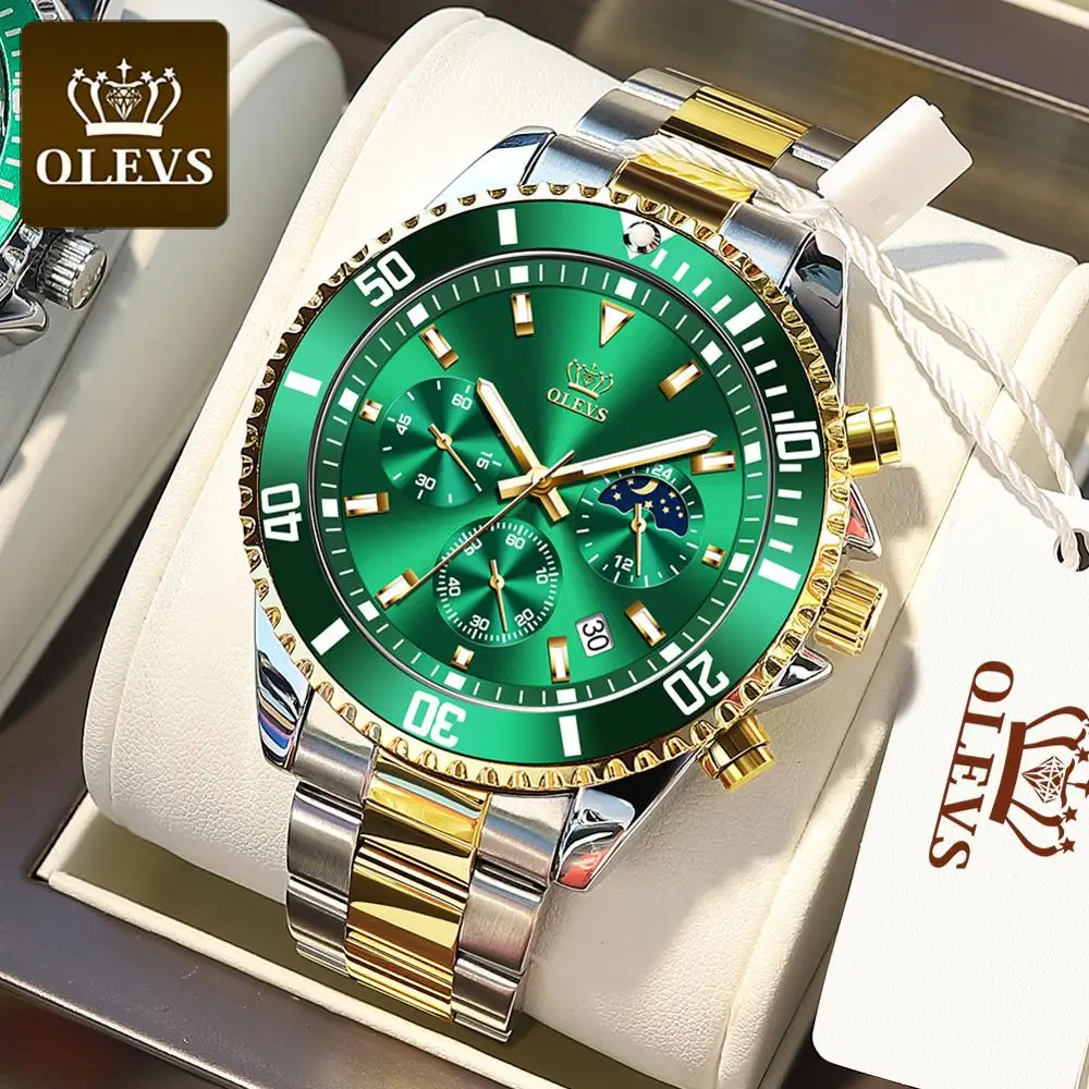 OLEVS brand certification Green Water Ghost original quartz multi function timing three eye waterproof men's net red watch
OLEVS brand certification Green Water Ghost original quartz multi function timing three eye waterproof men's net red watch