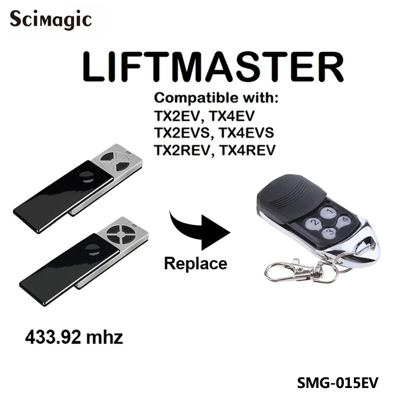 Liftmaster TX2EV TX4EV TX4EVS TX2REV garage door remote control hand transmitter LiftmasterTX2REV TX2EVS remote control 433mhz
Liftmaster TX2EV TX4EV TX4EVS TX2REV garage door remote control hand transmitter LiftmasterTX2REV TX2EVS remote control 433mhz