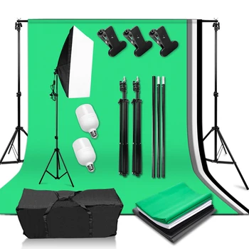 2*2m Background Support System 25W Light Bulb 50X70cm Photography Softbox Continuous Lighting Kit for Photo Video Product Shoot 
2*2m Background Support System 25W Light Bulb 50X70cm Photography Softbox Continuous Lighting Kit for Photo Video Product Shoot