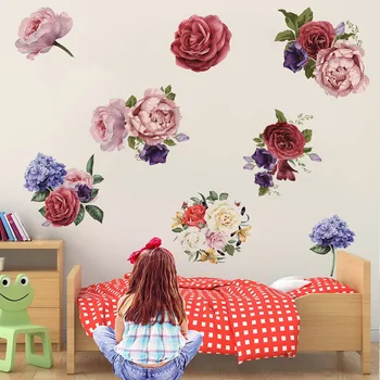 New Hand-Painted Peony Rose Wall Stickers Living Room Bedroom Environmentally Friendly Removable Decorative Painting Ks6724 
New Hand-Painted Peony Rose Wall Stickers Living Room Bedroom Environmentally Friendly Removable Decorative Painting Ks6724