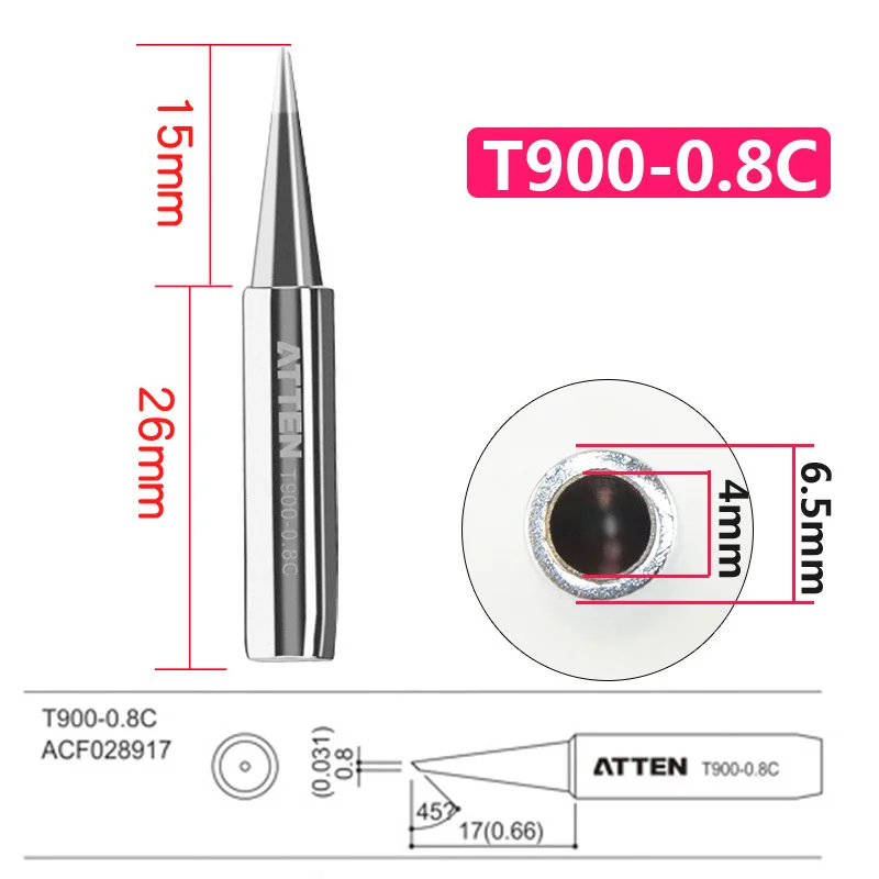 ATTEN T900-0.8C Original authentic T-900Tip For 936 Solder Station | Инструменты