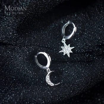 Modian Unique Design Six Star & Moon Clear CZ Classic Hoop Earrings Fashion Charm For Women 925 Sterling Silver Romantic Jewelry
Modian Unique Design Six Star & Moon Clear CZ Classic Hoop Earrings Fashion Charm For Women 925 Sterling Silver Romantic Jewelry