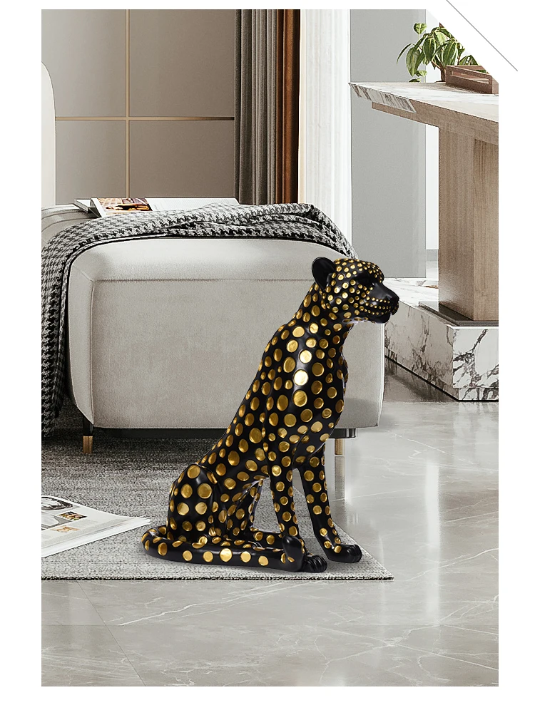 Fortune Leopard Statues Home Decor Resin Interior Figurines Office Living Room Decoration Creative Home Accessories Artwork Gift Fortune Leopard Statues Home Decor Resin Interior Figurines Office Living Room Decoration Creative Home Accessories Artwork Gift